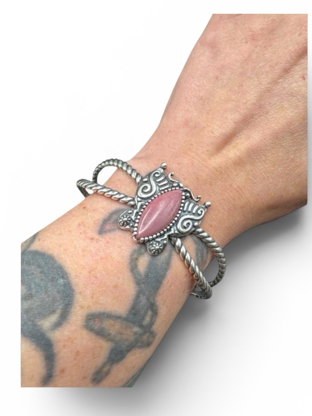 Carolyn Pollack American West Sterling Silver Rhodonite Butterfly Cuff Bracelet
